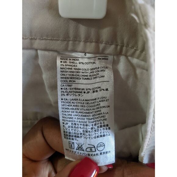 Banana Republic Slim Fit Chino Pants Women’s Size 4 Beige Khaki Stretch Cotton - Picture 5 of 11